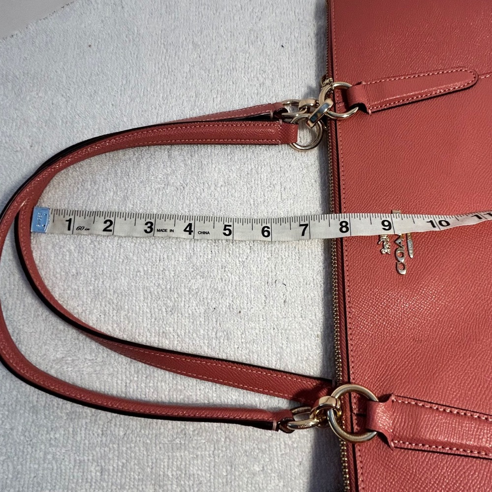 Coach Ava Tote Coral Pink Crossgrain Leather Shoulder Bag F57526 Gold Hardware - Picture 13 of 13